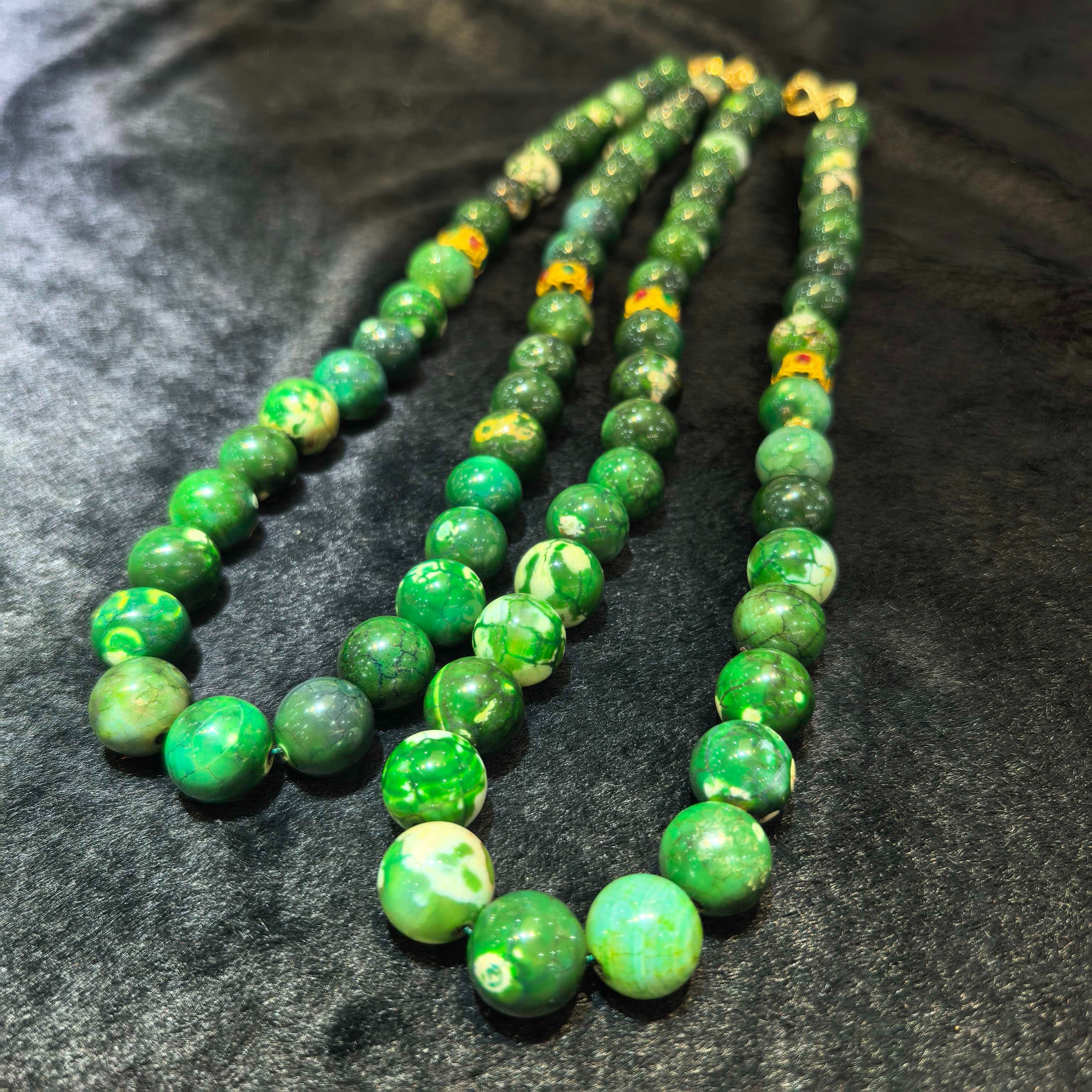 S8212龙纹青花灵碧玛瑙绿项链-多样性发货只发一件