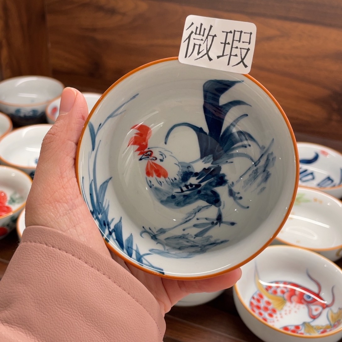 微瑕釉下彩纯手绘