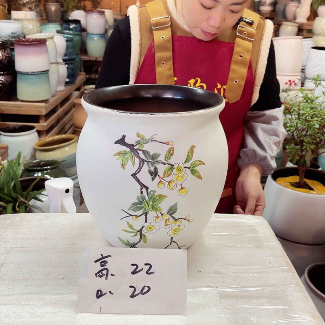 紫砂花盆高度22口径20