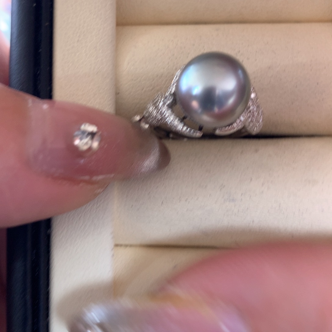 海水珍珠戒指银S925镶嵌