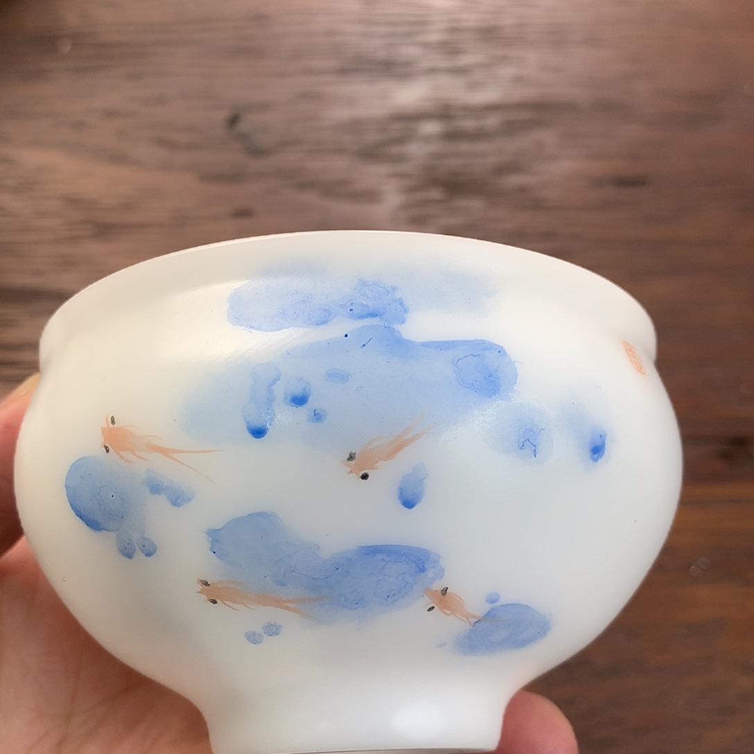 冰种素烧手绘主人杯