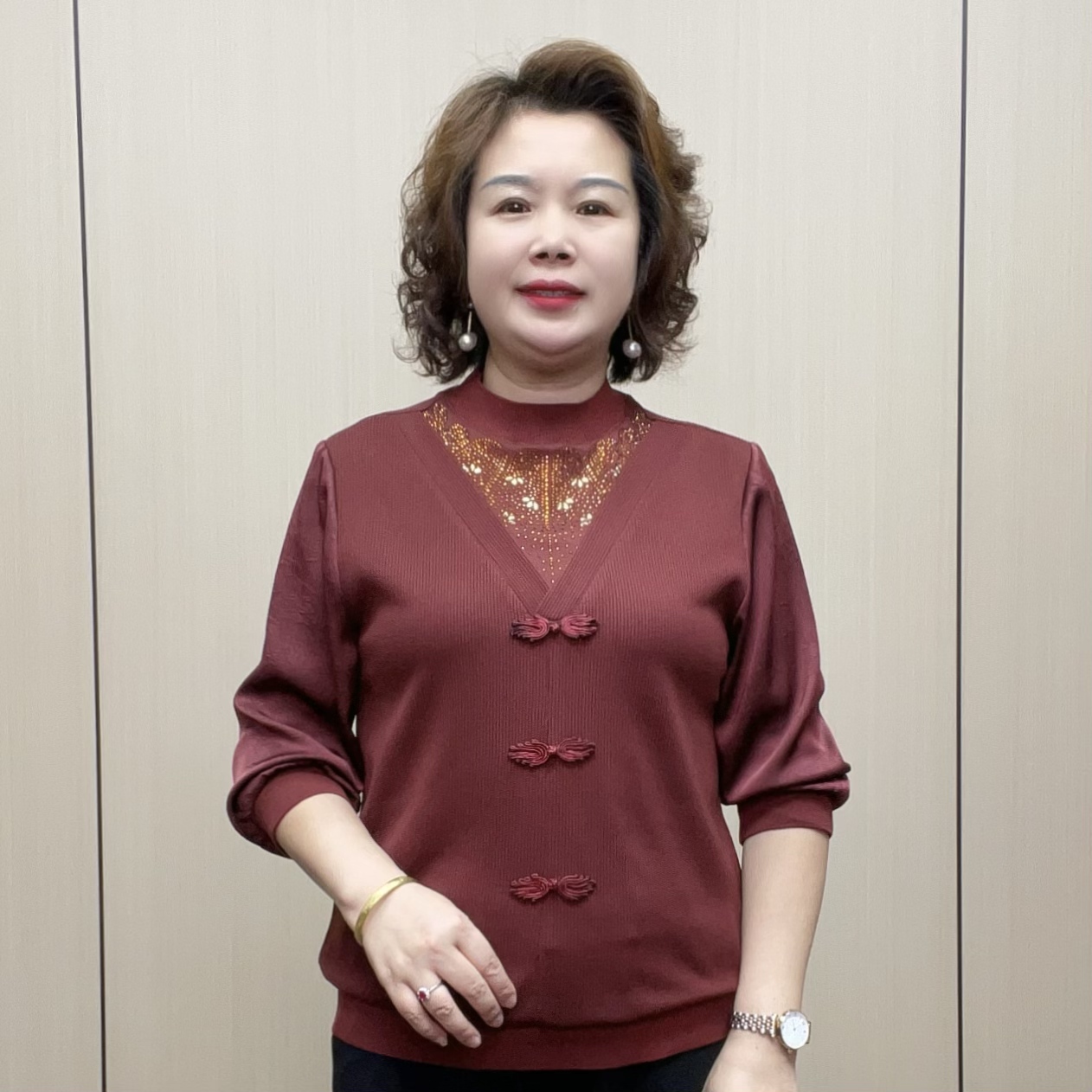 2025秋季时尚中老年长袖弹力气质女装宽松显瘦百搭洋气休闲妈妈装