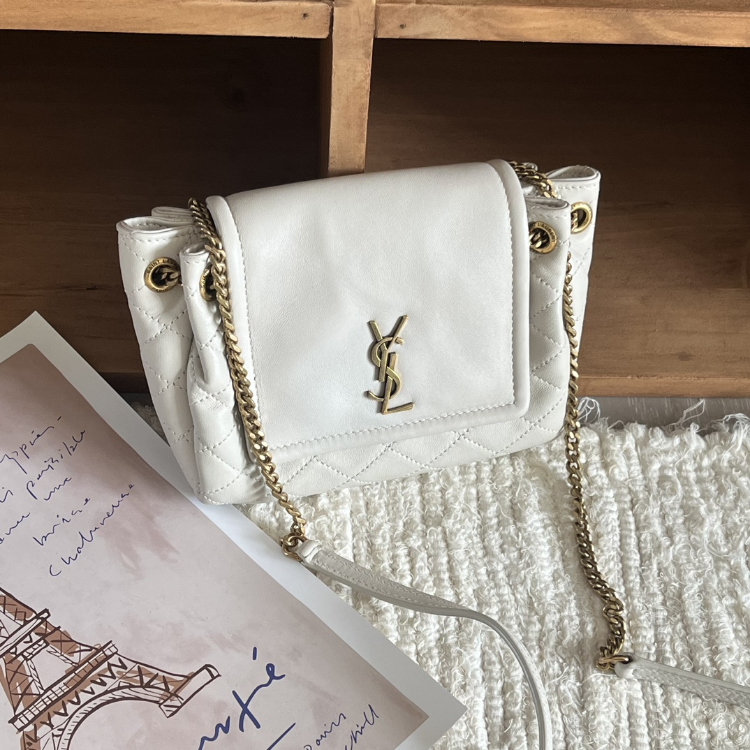 95新 YSL/圣罗兰 千禧一代-白金nolita斜挎包16038697