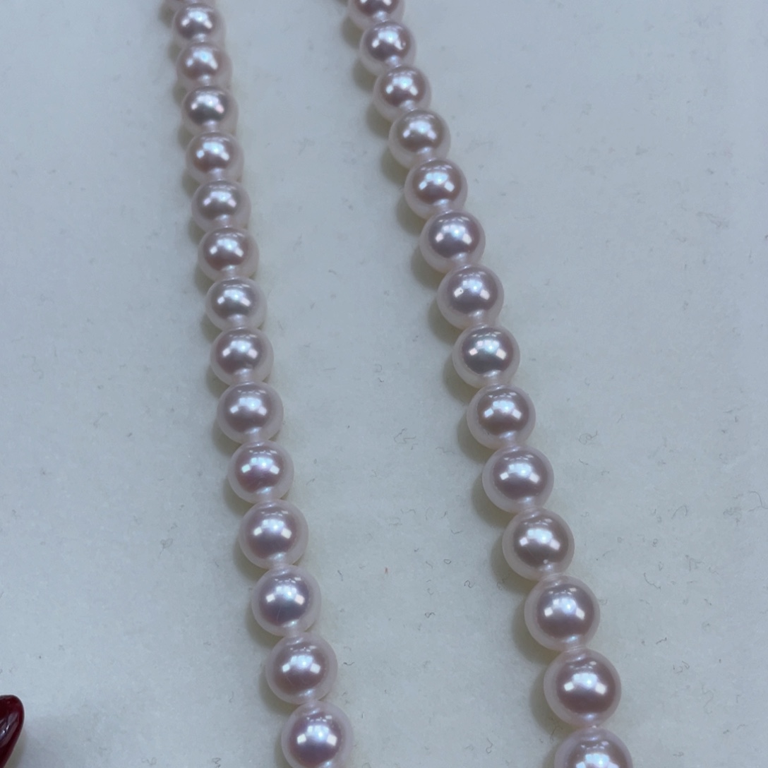 淡水珍珠颈饰银S925镶嵌6.5/7.5m炫彩通透天女光