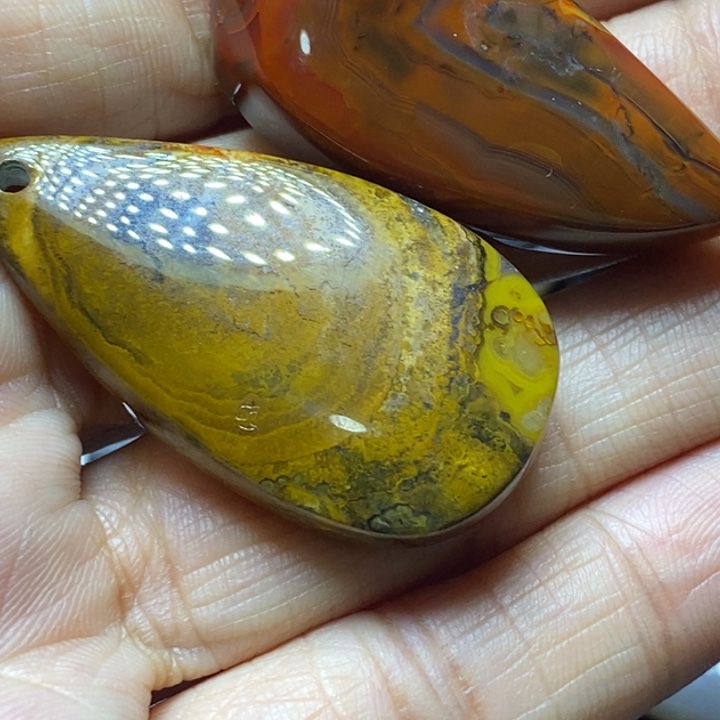 玛瑙/玉髓颈饰足银镀金镶嵌用****8