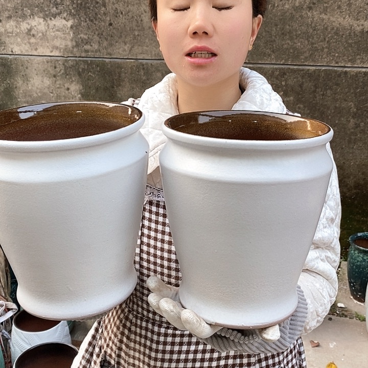 紫砂花盆正品口18高21