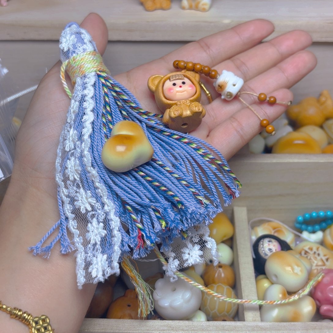 吊坠猴头核桃多妹 爱心 紫流苏 猫提溜棕