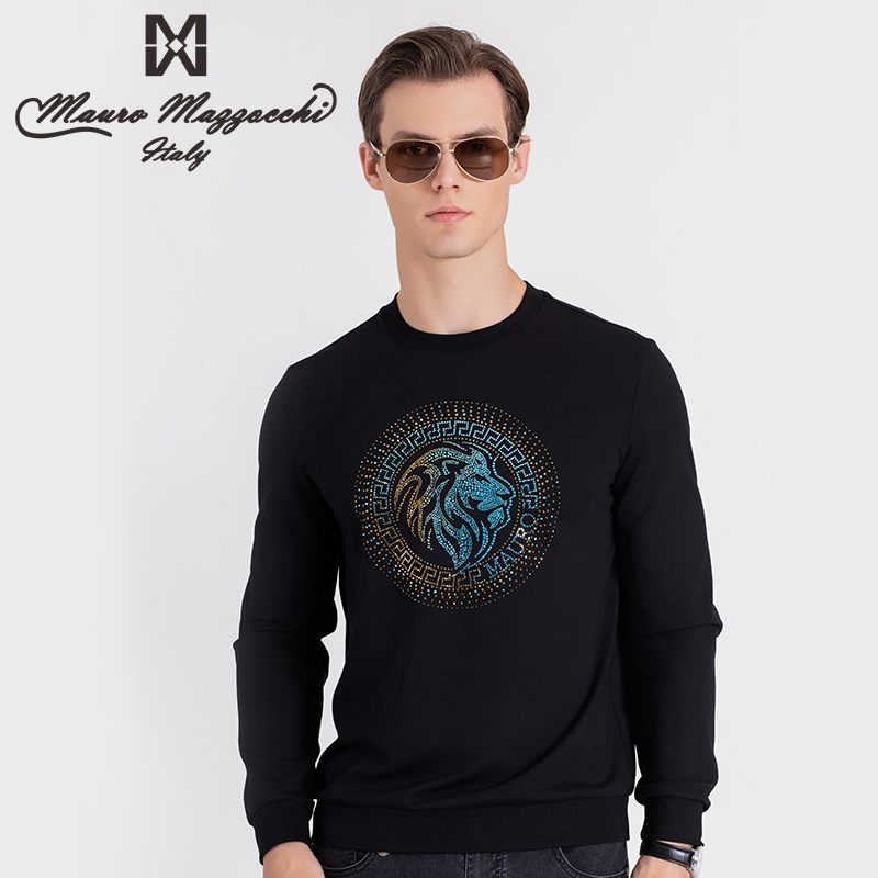 Mauro/玛路秋冬烫钻T恤宽松运动潮流休闲卫衣时尚户外春秋季2004