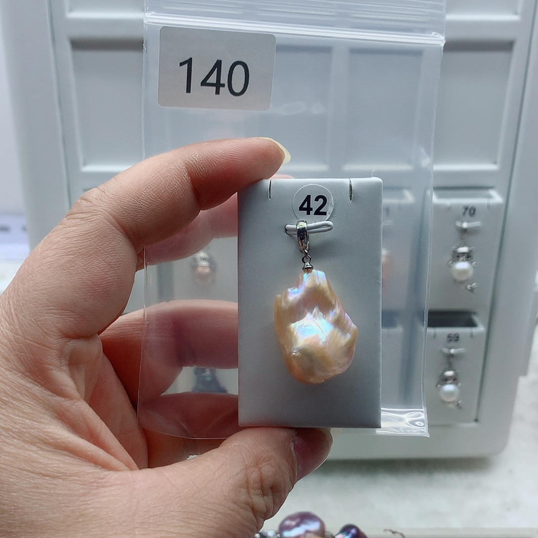 合金淡水珍珠吊坠(不含链)