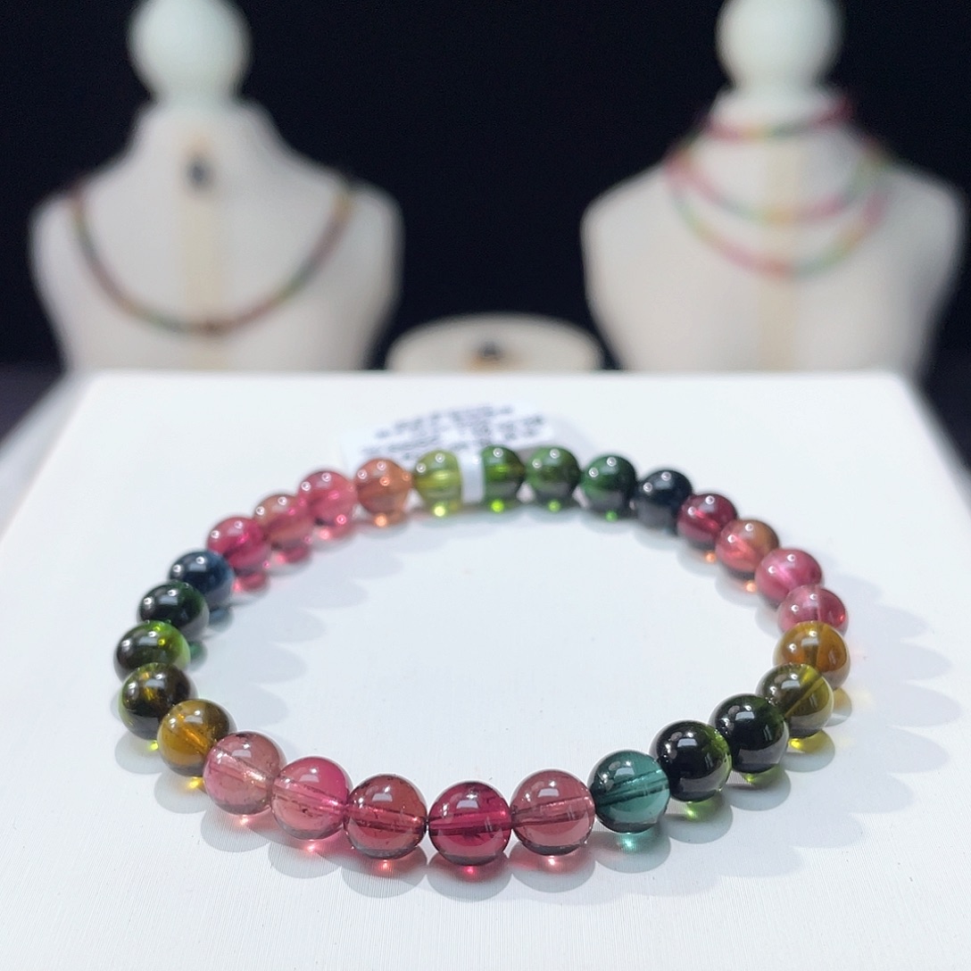 碧玺手串未镶嵌6.8mm+    