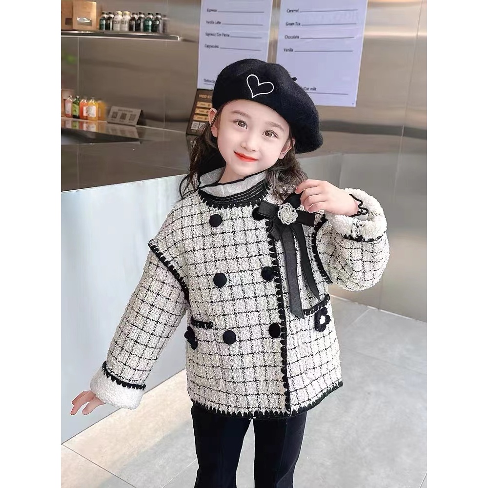 37162女童外套童装小香风洋气加厚女宝韩版秋冬加绒