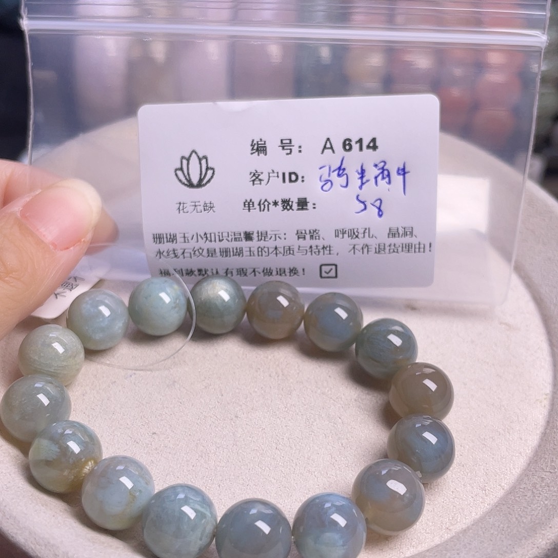 骑***蝶硅化玉未镶嵌手镯