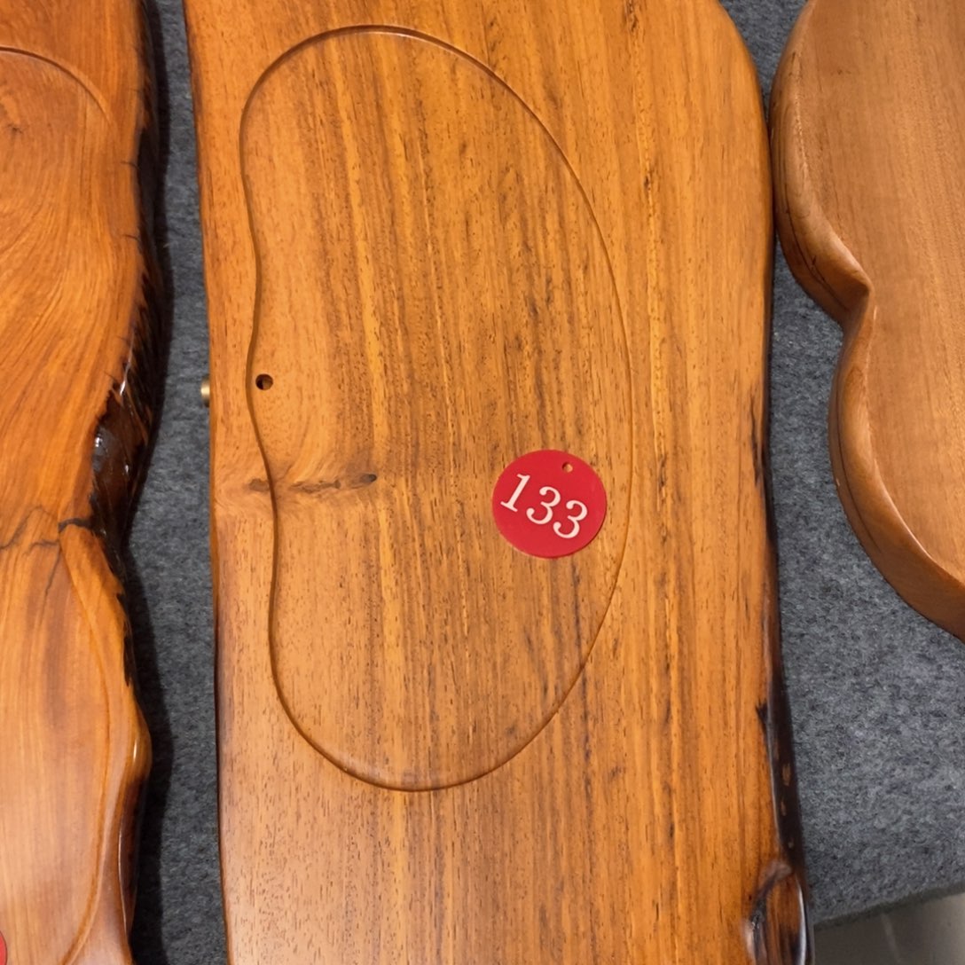 老挝花梨木随形茶盘65×27