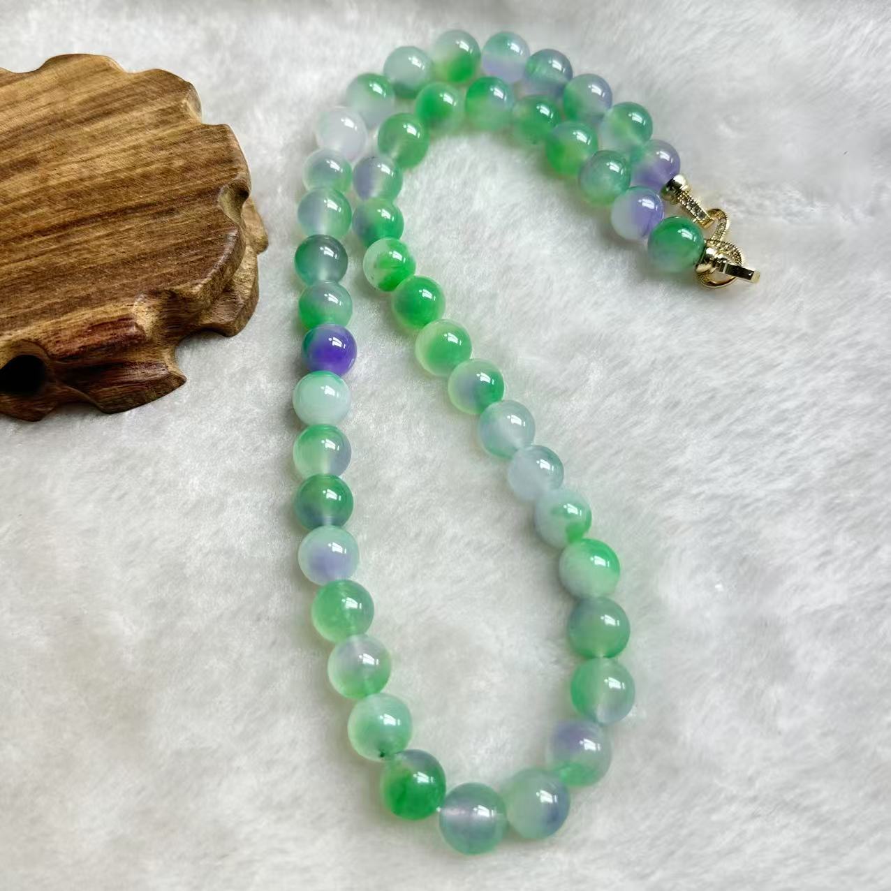 Y典藏品 紫绿圆珠k12时尚项链美观大气美轮美奂尽显魅力