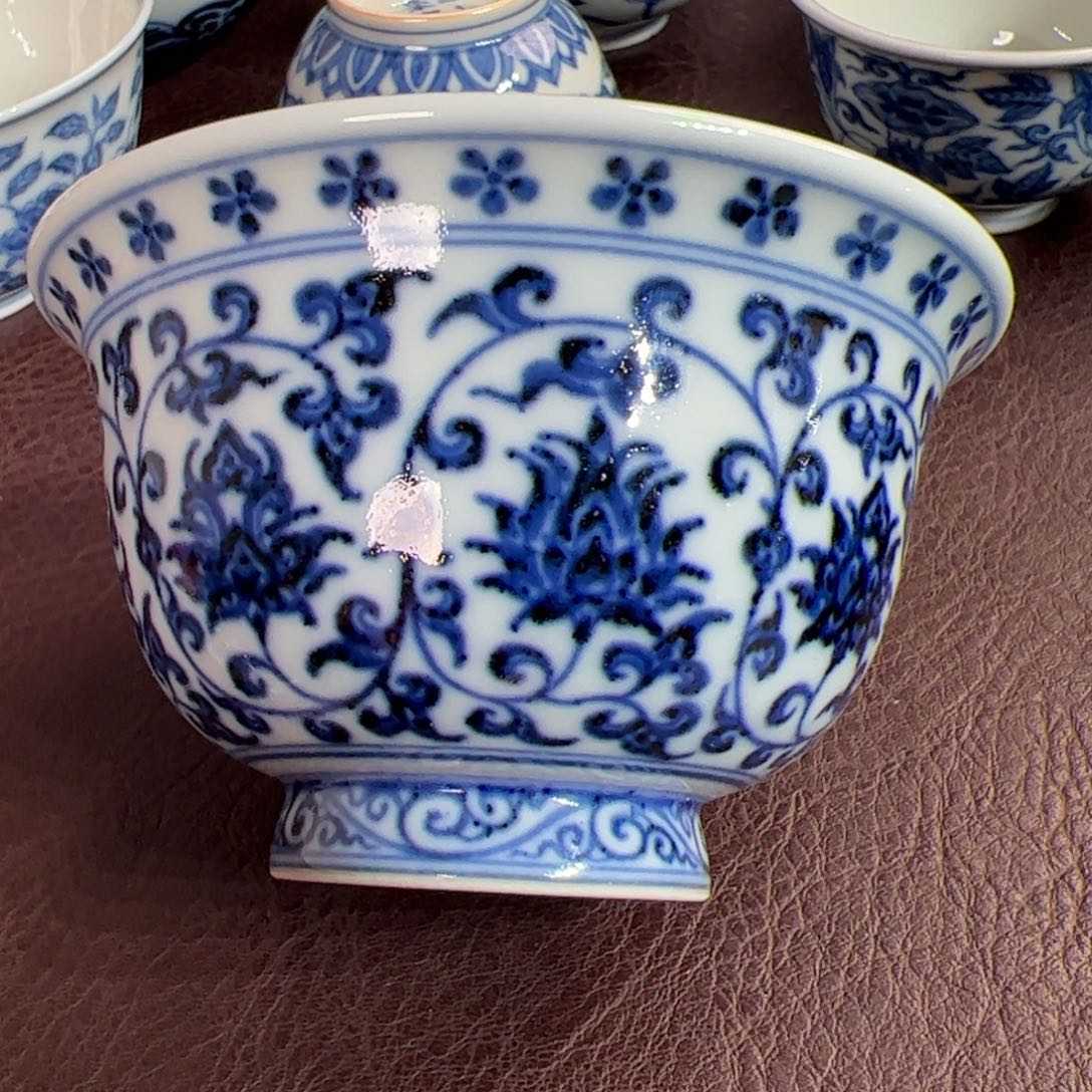 仿明永乐缠枝连压手杯