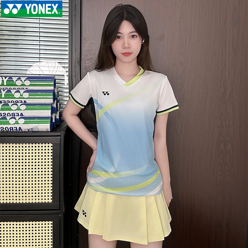 25年新款尤尼克斯YY羽毛球服运动服T恤上衣短袖110175BCR