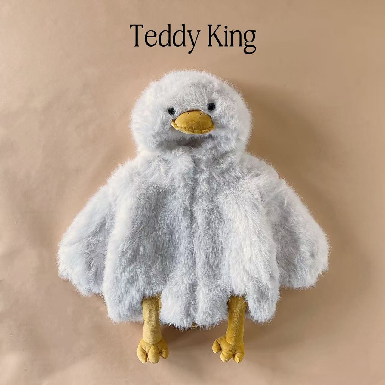 teddyking毛毛外套TXB24900  中小童  新款卡通连帽小鸭子
