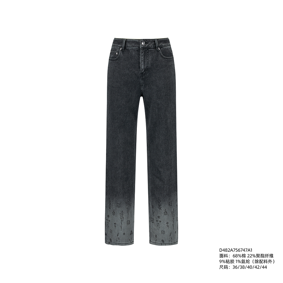 FENDILOR小怪兽25年春夏款女士牛仔裤 D482A756747A