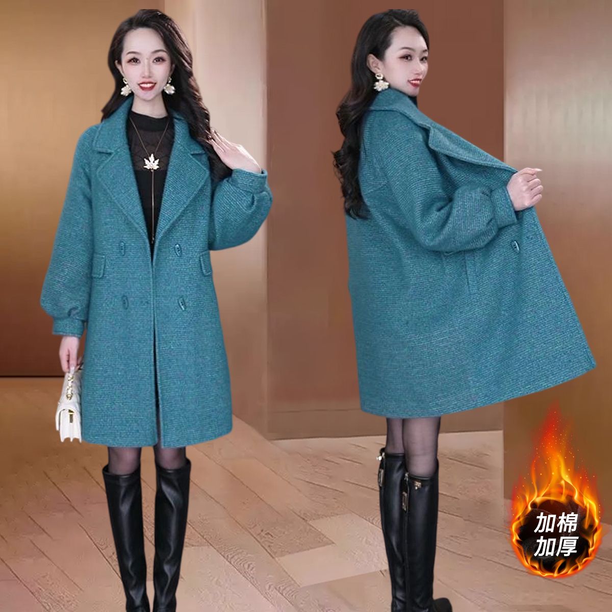 品牌小香风中长毛呢外套女2025秋冬新高端气质减龄贵夫人爆款大衣