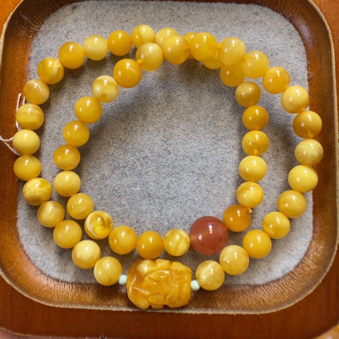 未镶嵌蜜蜡手串蜜蜡