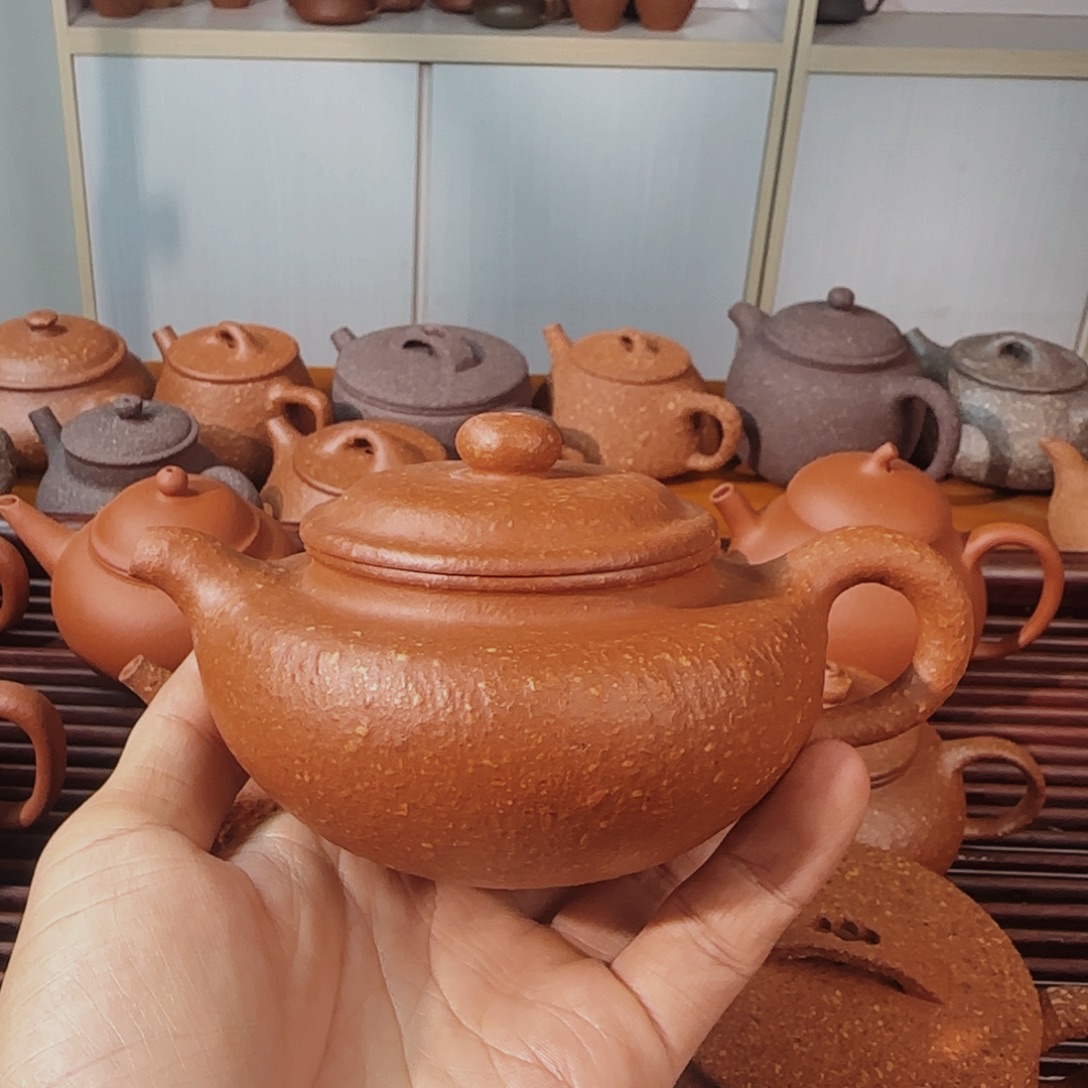 茶壶紫砂八目红降仿古220cc