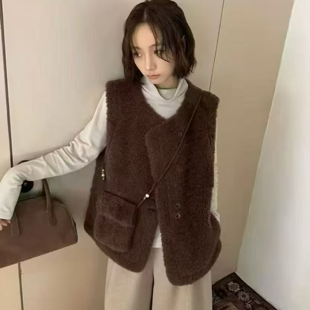 珍姐家毛绒马甲3850货号