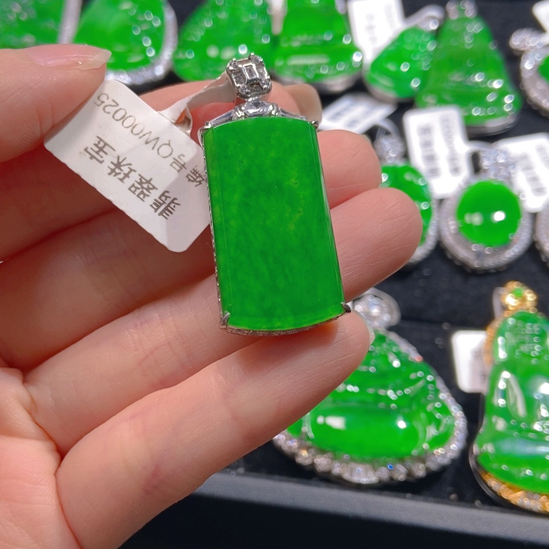 翡翠吊坠(不含链)银S925镶嵌