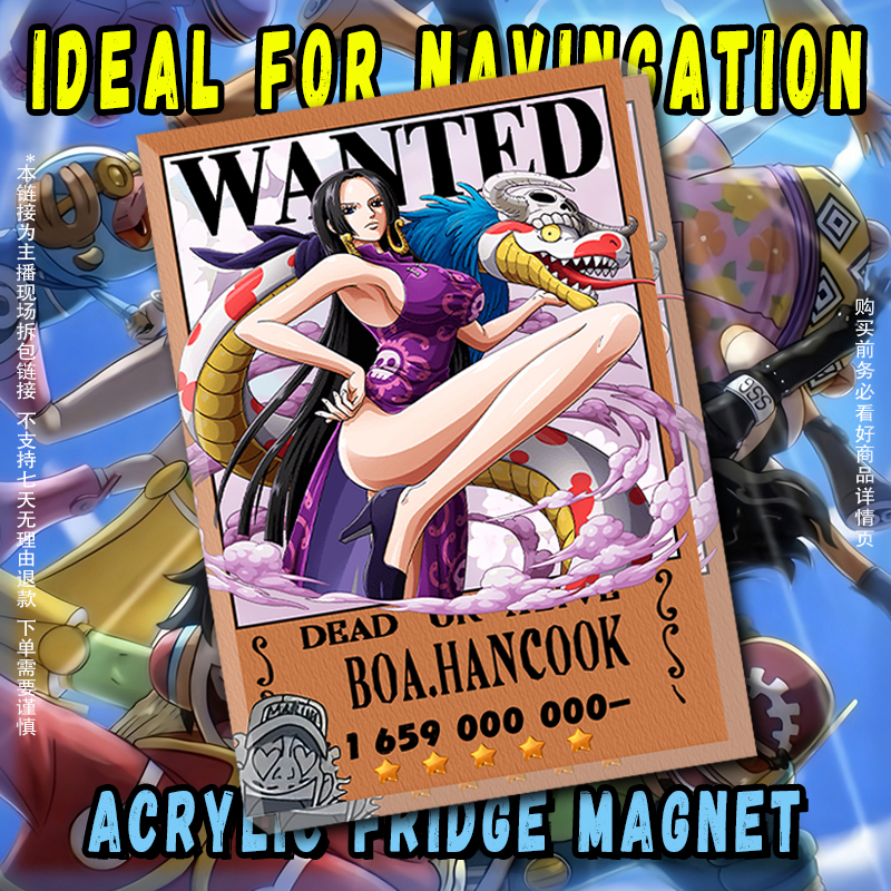 [色卡]海贼王文创亚克力流沙冰箱贴卡牌