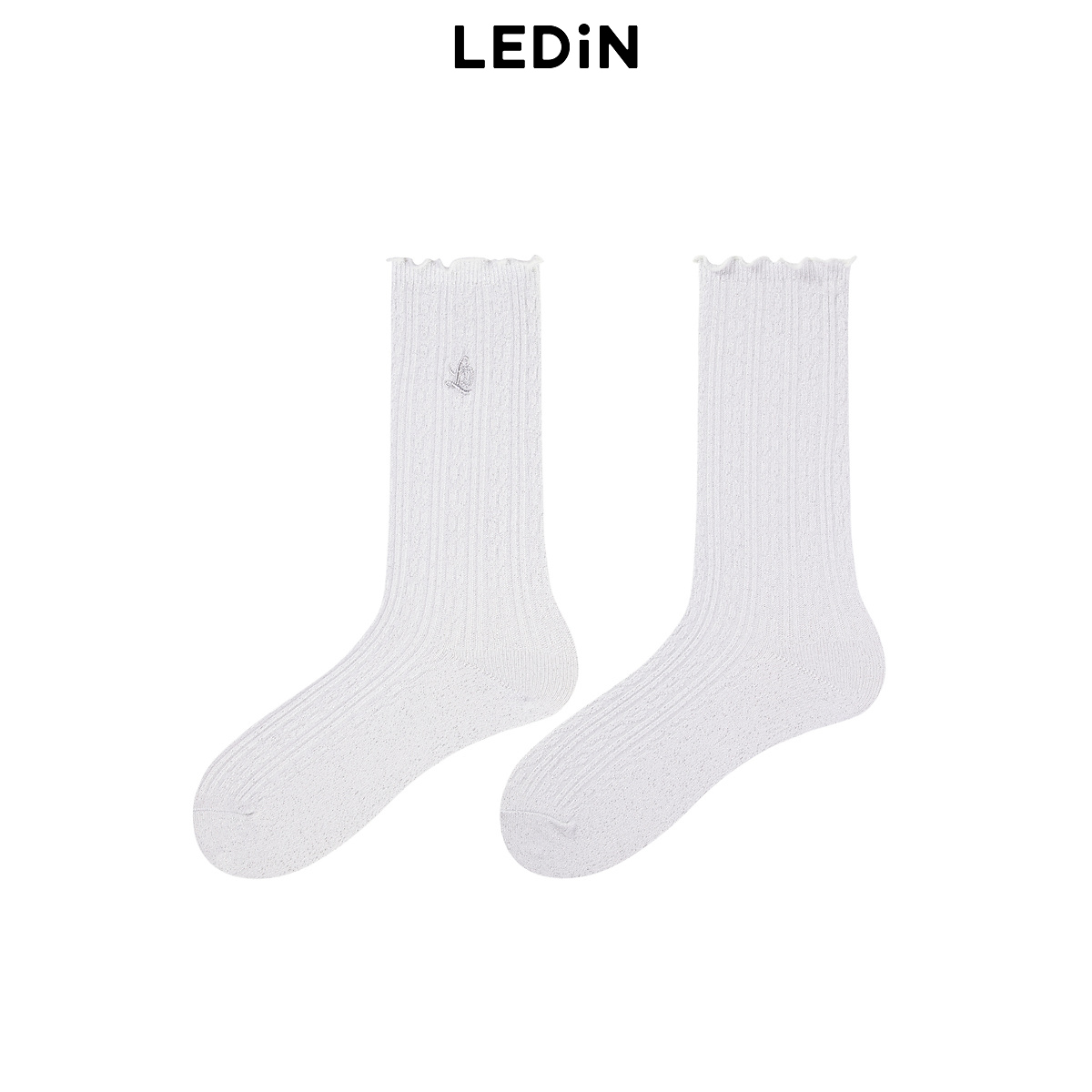 【商场同款】乐町秋季新款绞花花边中筒袜C1YGE3366