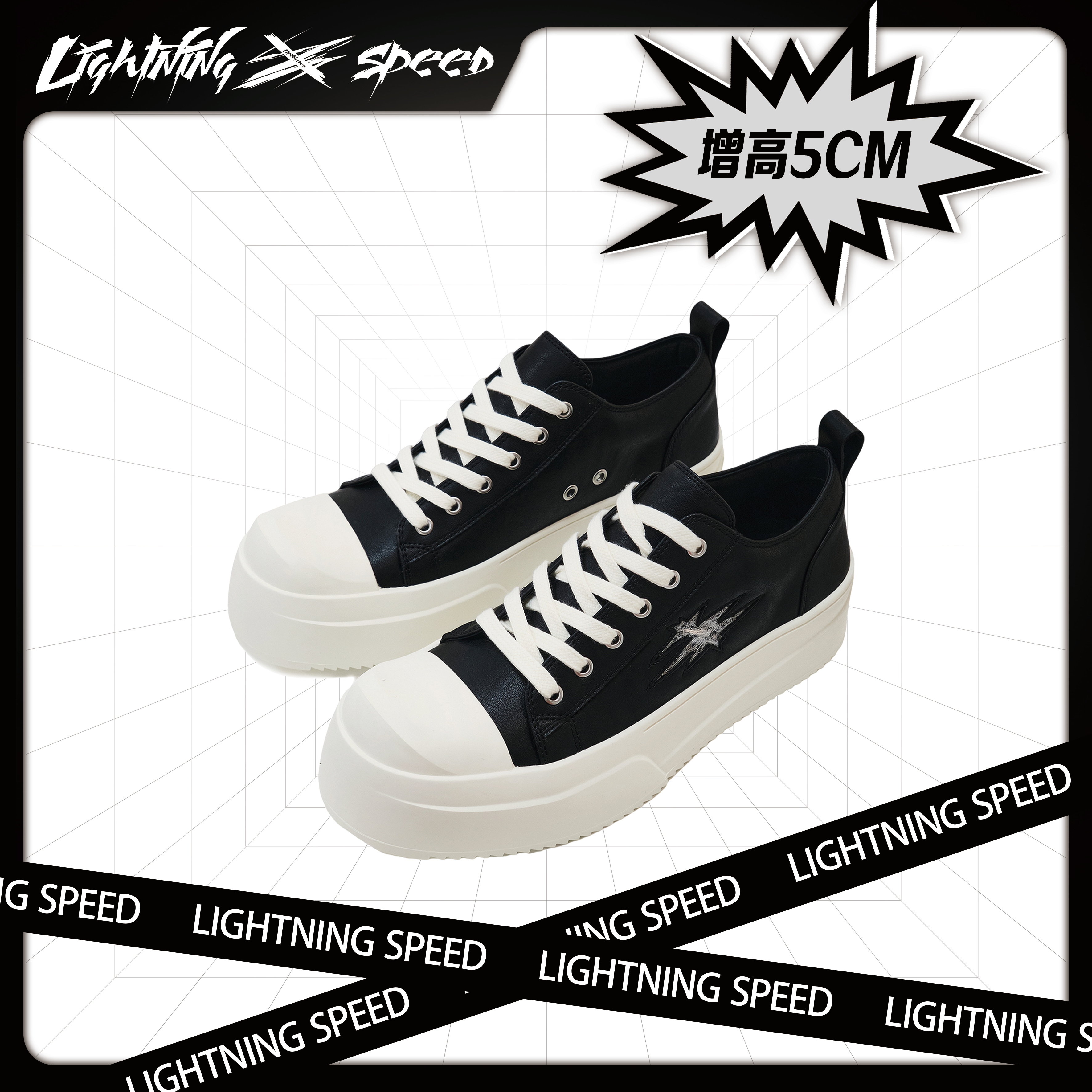 国际时装周明星秀款LightningSpeed闪电大头德比鞋低帮鞋情侣