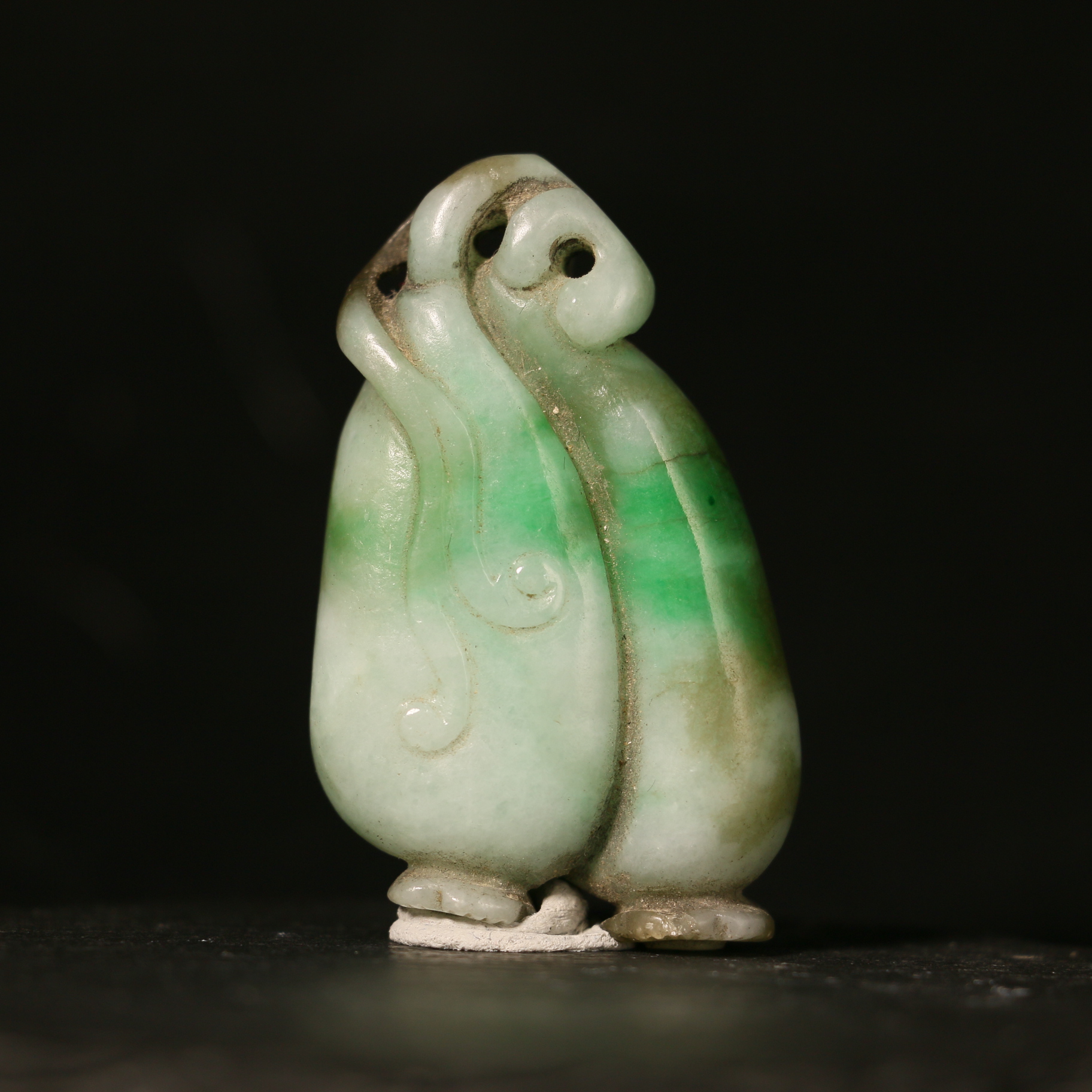 清代 2CC20  清  翡翠瓜型挂件