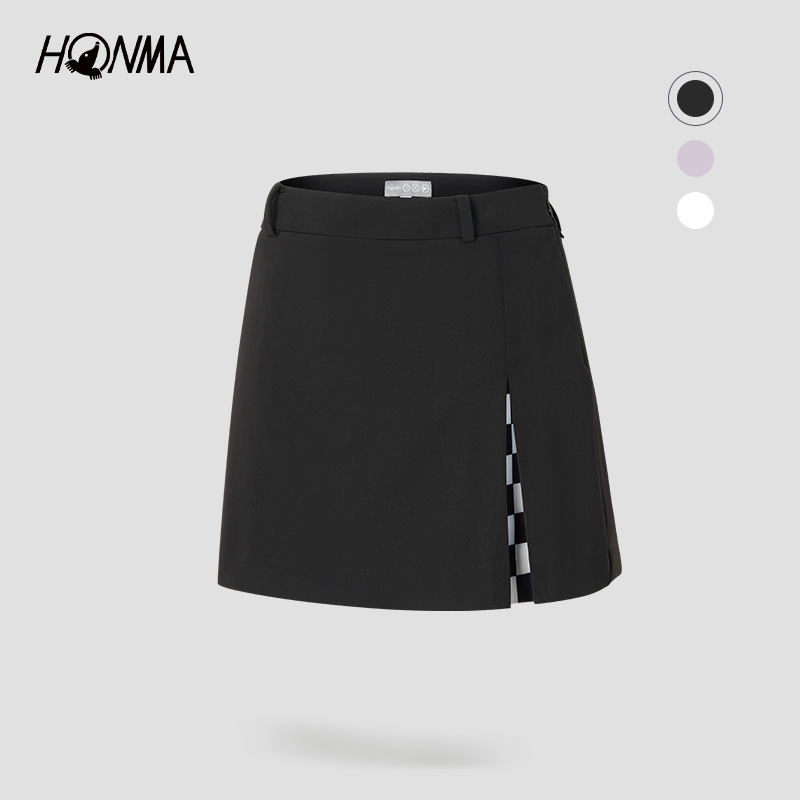 【专业高尔夫】HONMA女士短裙棋盘格防晒半身短裙带球包HWJQ902R609