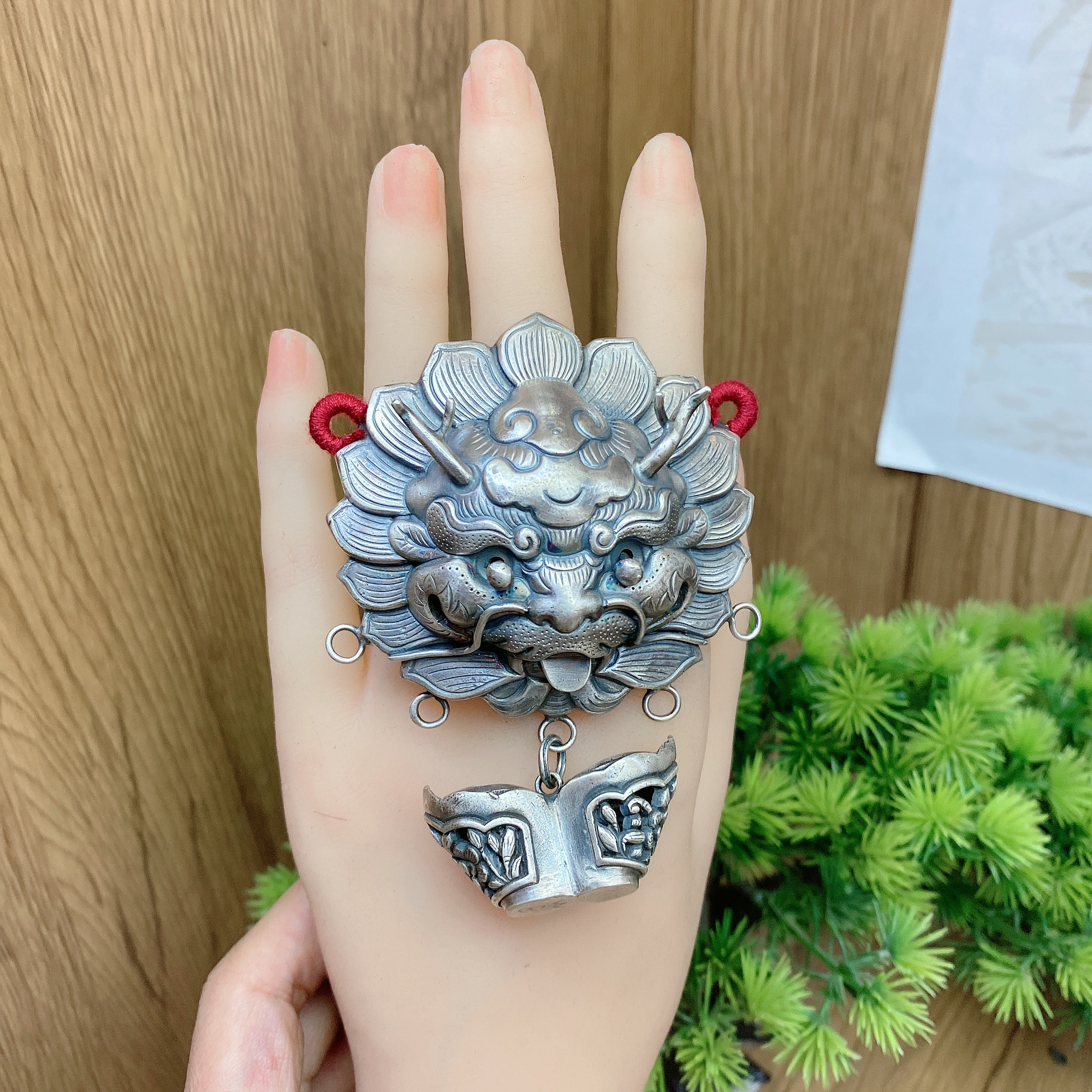足银戒指 英英手工錾刻银戒指