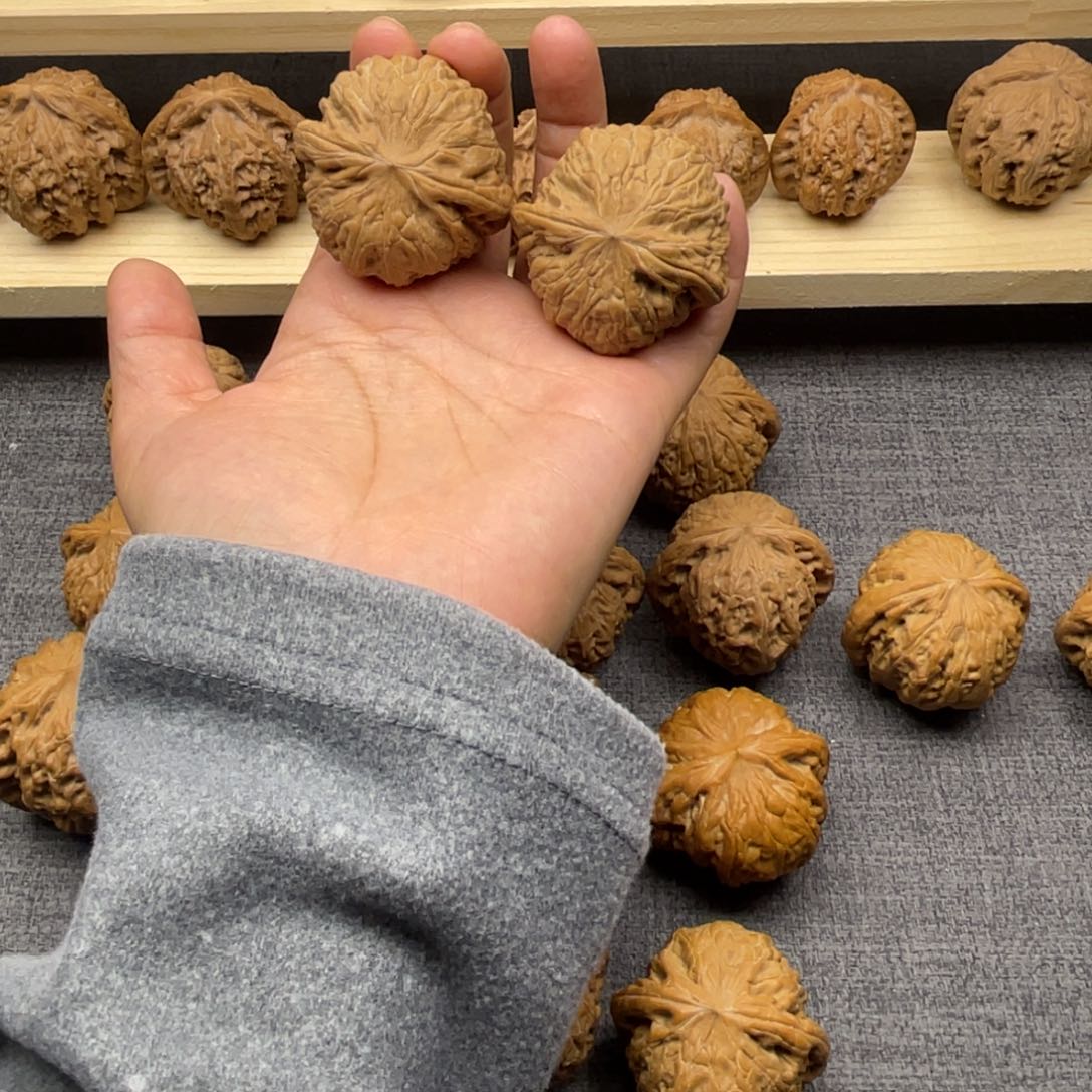 提***蒜文玩核桃把件铁锤44