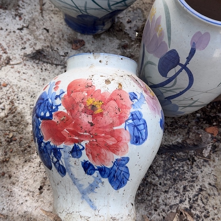 微瑕景德镇陶瓷手工花瓶