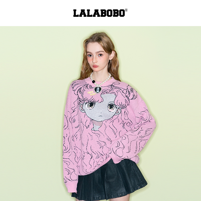 杭州LA2025蛇年新款欧若拉宽松显瘦百搭针织上衣LBEA-WSTM12