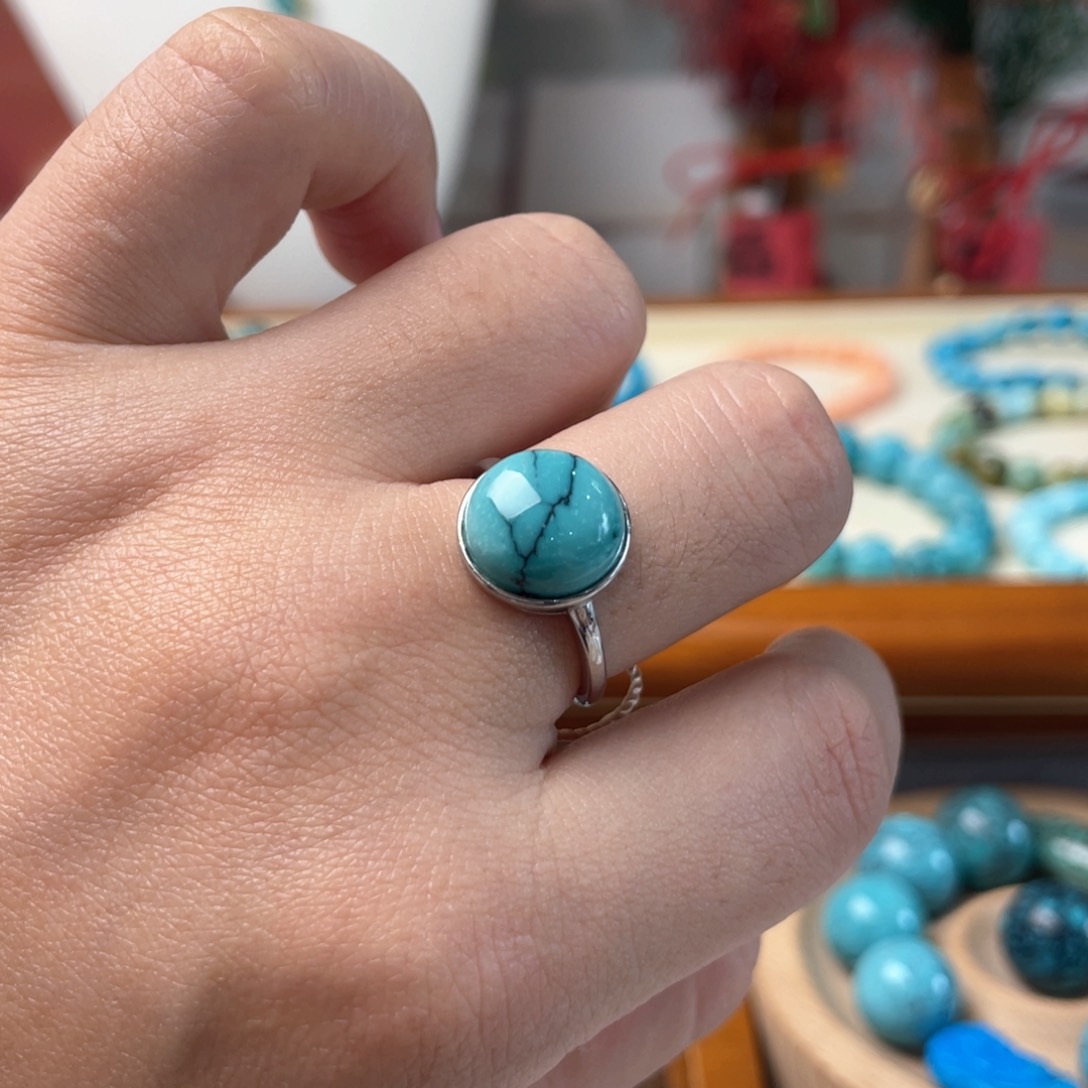 绿松石银S925镶嵌配饰秦*头