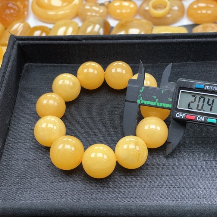 蜜蜡裸石未镶嵌蜜蜡手串