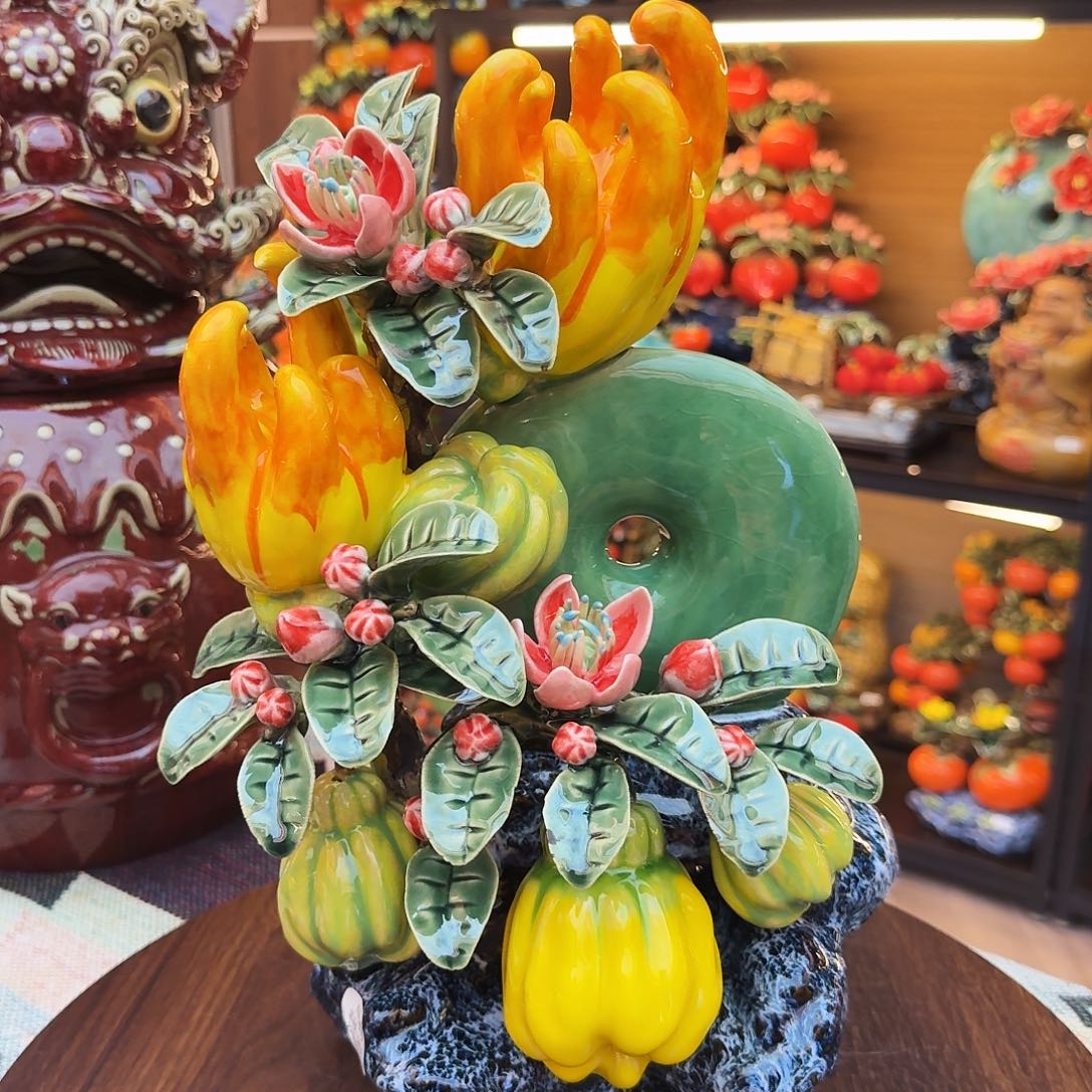 陶瓷38高度佛手平安精品