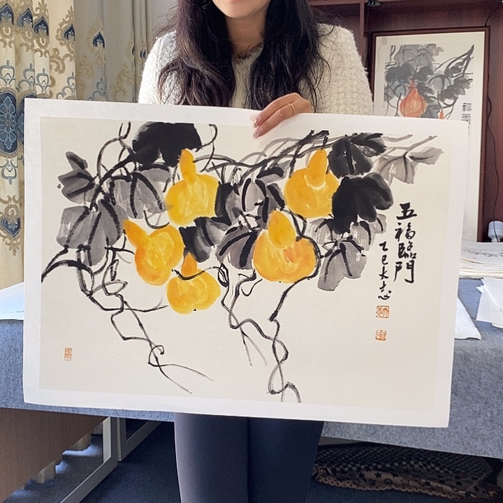 国画纯手绘国画写意作品43*63