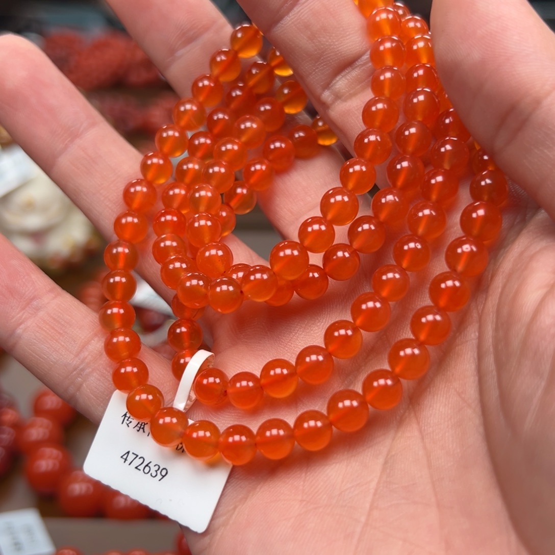 江***拾南红玛瑙未镶嵌手链