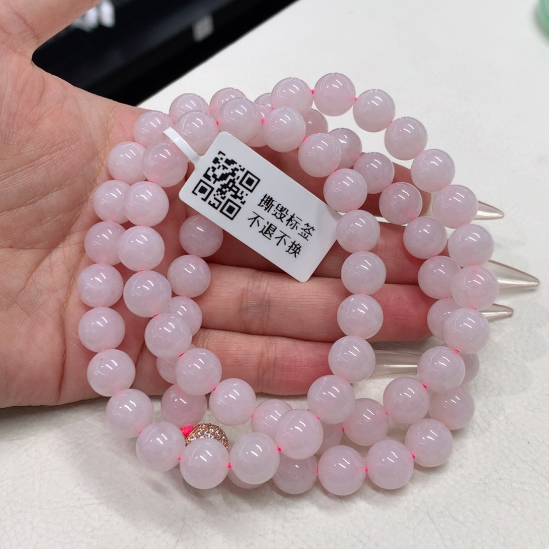 颈饰未镶嵌翡翠粉珠串