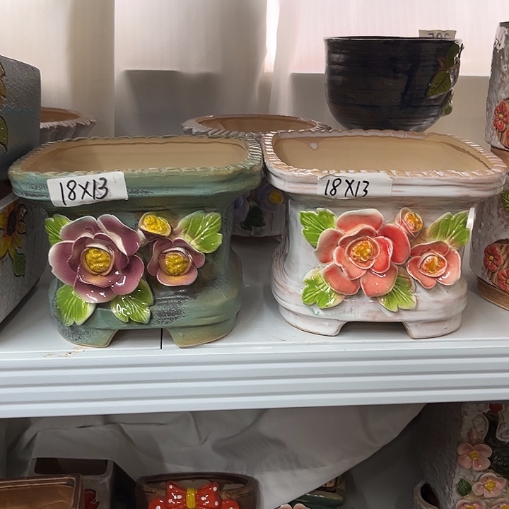 紫砂花盆粗陶材质多肉花盆发大低孔