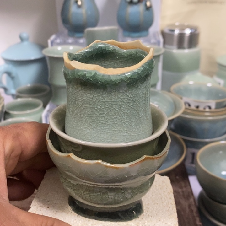 爱***意陶瓷片原矿釉原产地汝瓷大瑕