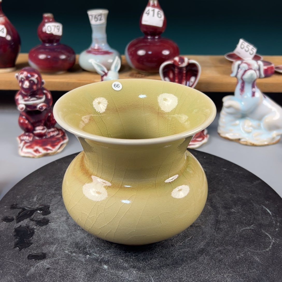 瓷片全品无暇渣斗纯手工