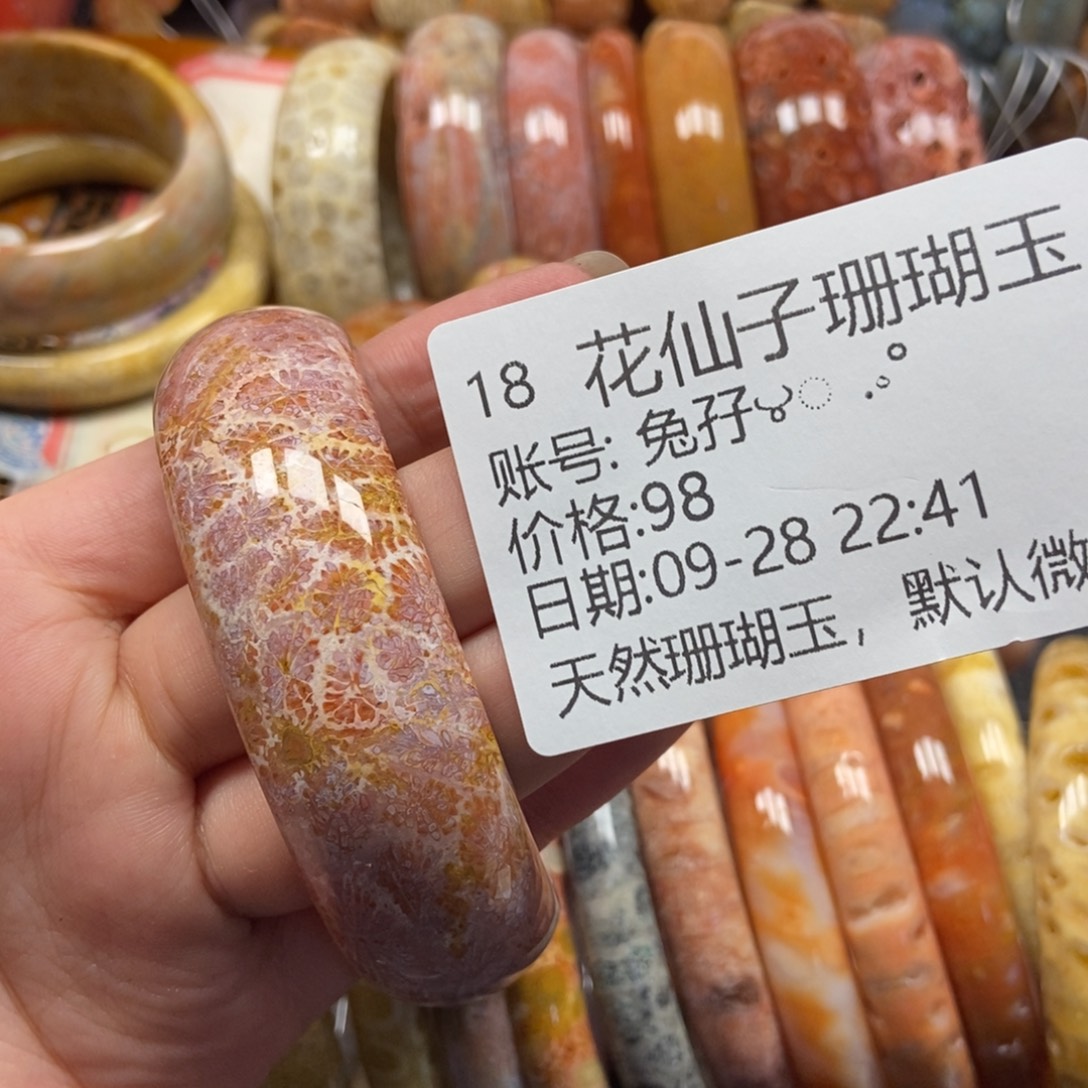 ᨳ***°硅化珊瑚（珊瑚玉）未镶嵌珠宝半成品18