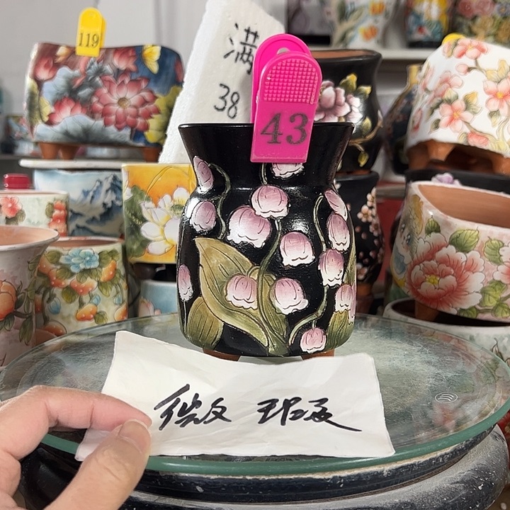 满38包邮 景德镇幸运花盆