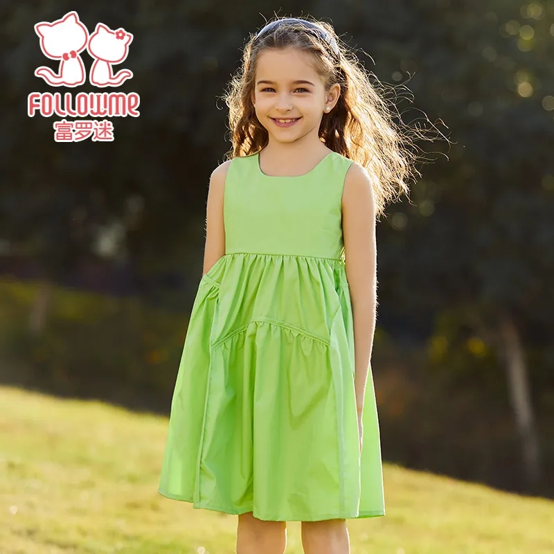 富罗迷女童夏装公主裙洋气纯棉柔软亲肤连衣裙F4B9715L