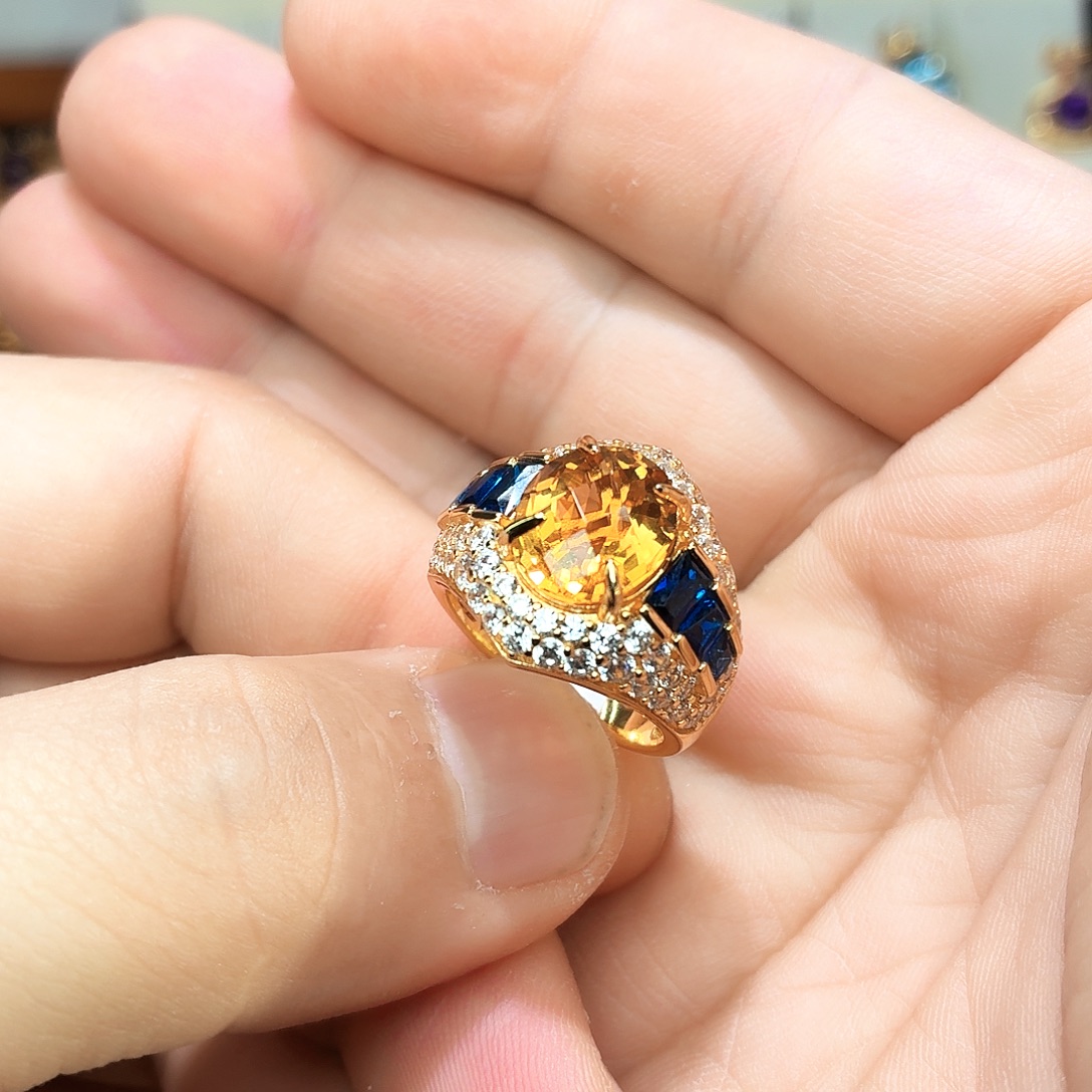 戒指水晶银S925镶嵌