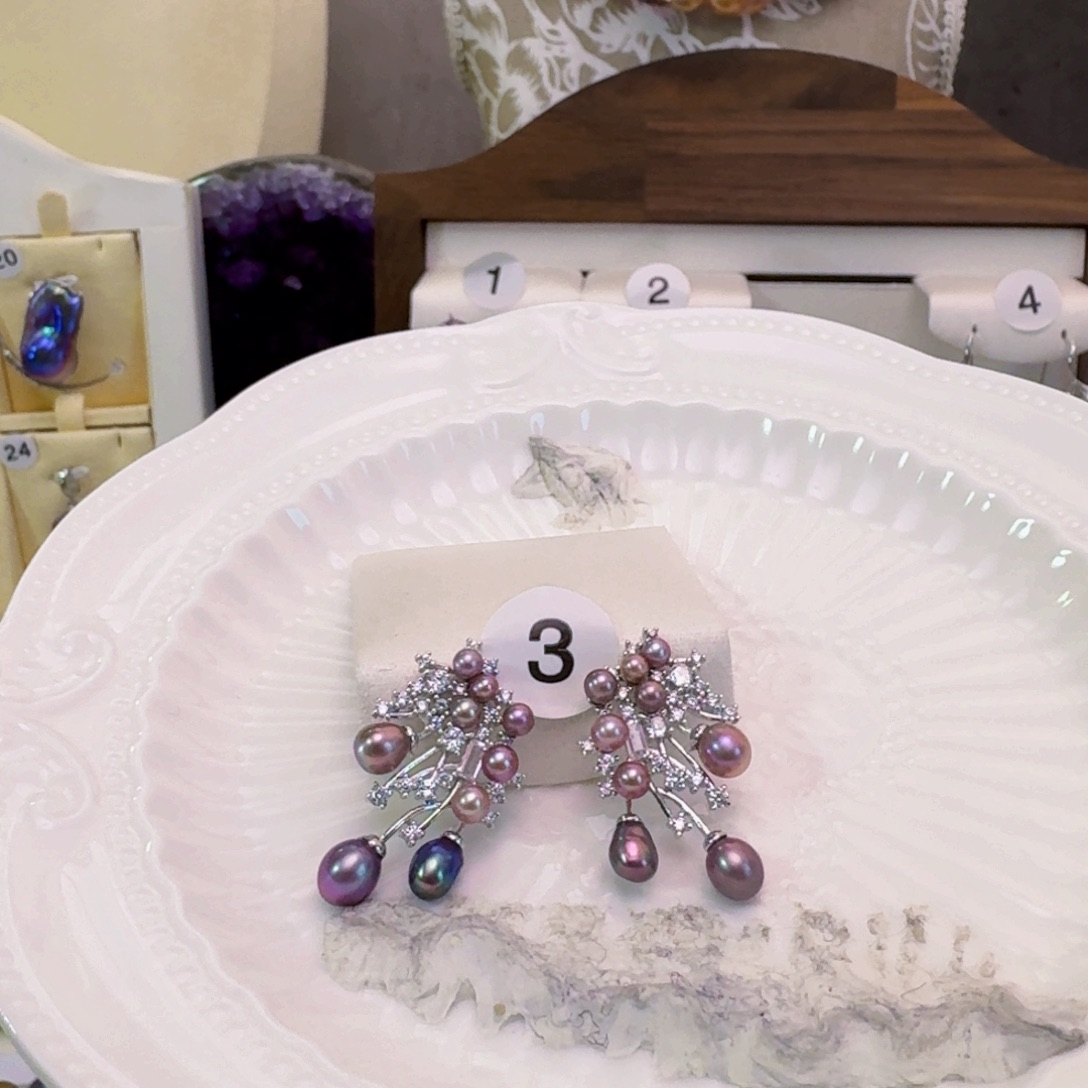 淡水珍珠耳饰未镶嵌糖****）